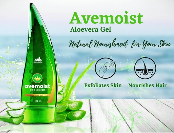 Jasco Labs Avemoist Aloevera Gel with Pure Aloe vera & Vitamin E for Skin & Hair - 120 ml